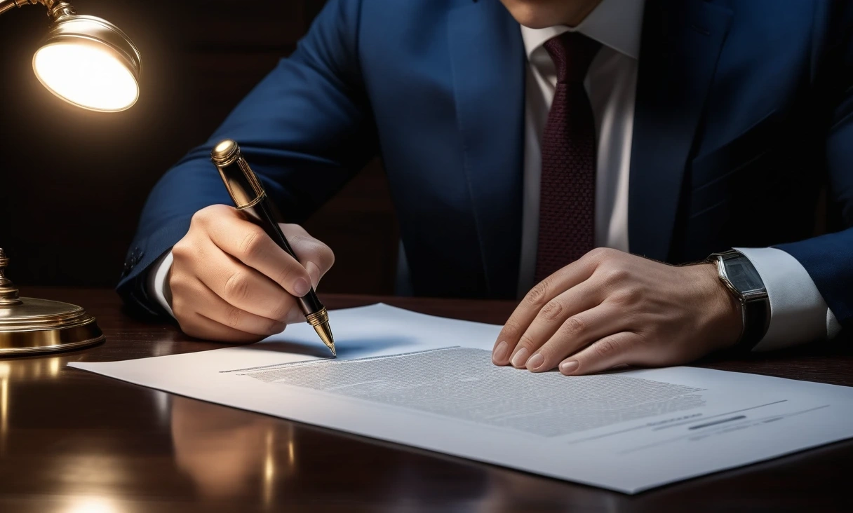 professional lawyer reviewing real 0