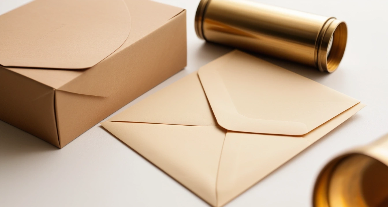 clean beige envelope with vintage brass 1