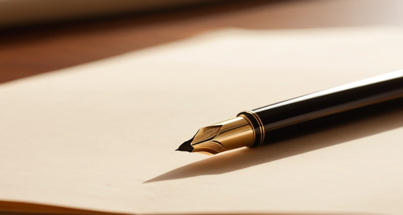 clean vintage fountain pen resting on st 1