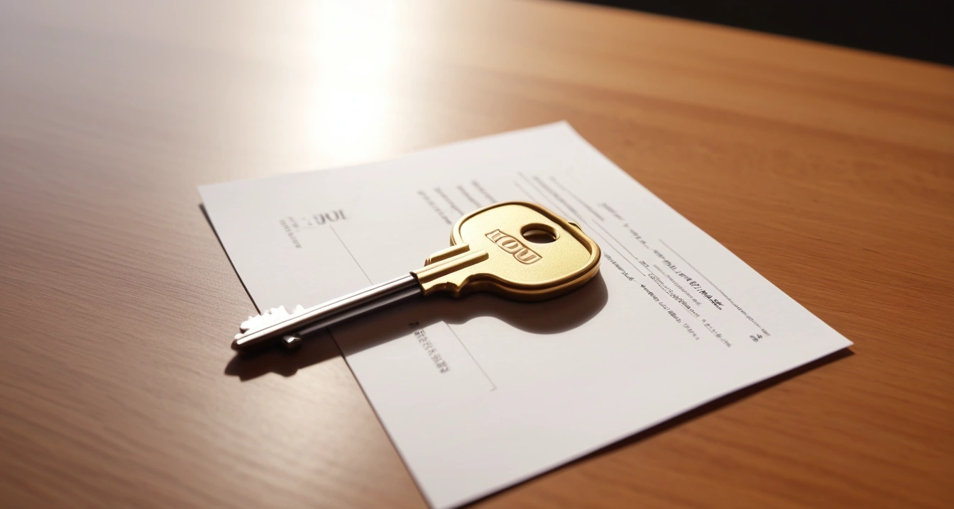 concept of iou a shiny house key resting 1