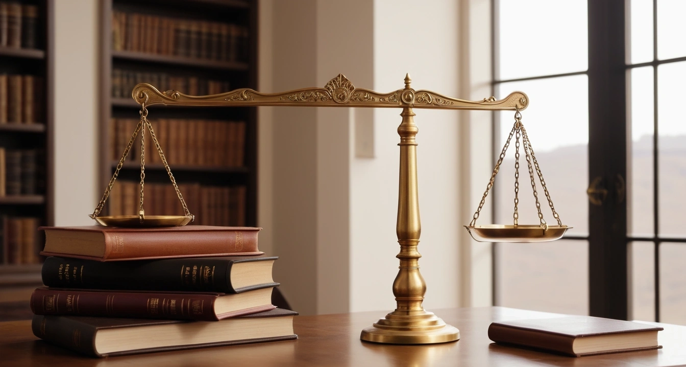 소상공인 보조금 - 소상공인 정책자금과 현금성 바우처의 전략적 구분 활용 (concept of Small business subsidies, a classic brass balance scale of justice next to leather-bound books, no people)
