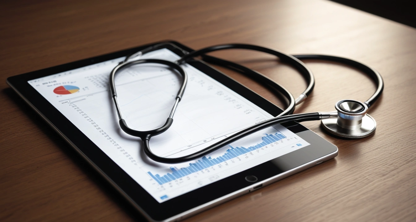 깡통전세 - 국토교통부 실거래가 조회와 시세 분석 (concept of Tin lease, a professional medical stethoscope resting on a digital tablet displaying health data, no people)