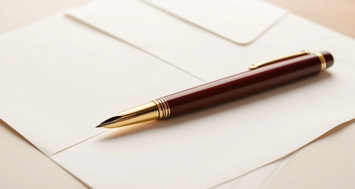 premium fountain pen resting on clean wh 1