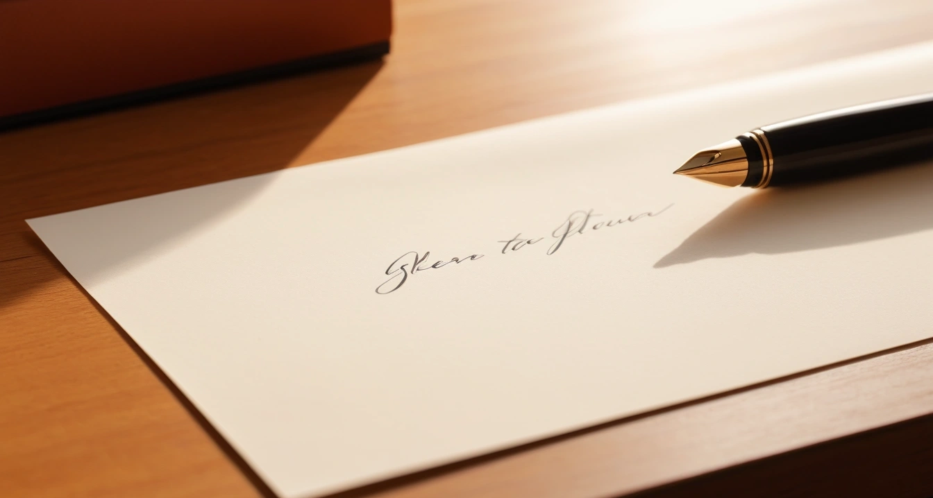 sleek fountain pen lying on clean parchm 1