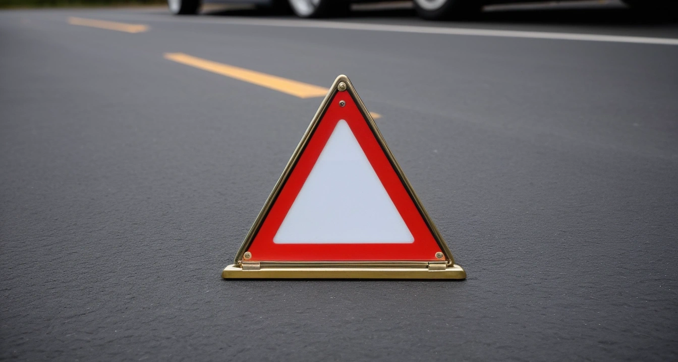 concept of safety triangle set up on the 1